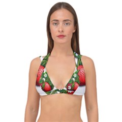 Strawberries-fruits-fruit-red Double Strap Halter Bikini Top