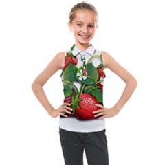 Strawberries-fruits-fruit-red Kids  Sleeveless Polo Tee