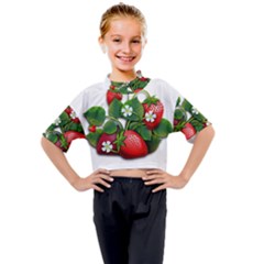 Strawberries-fruits-fruit-red Kids Mock Neck Tee