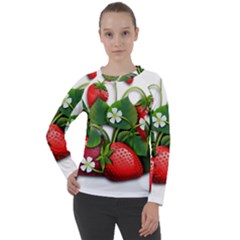 Strawberries-fruits-fruit-red Women s Long Sleeve Raglan Tee