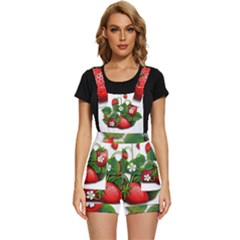 Strawberries-fruits-fruit-red Short Overalls