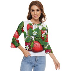 Strawberries-fruits-fruit-red Bell Sleeve Top