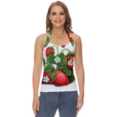 Strawberries-fruits-fruit-red Basic Halter Top by Jancukart