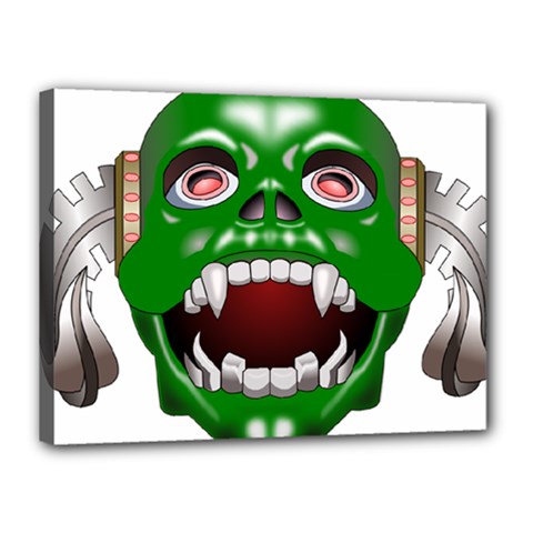 Monster-mask-alien-horror-devil Canvas 16  X 12  (stretched)