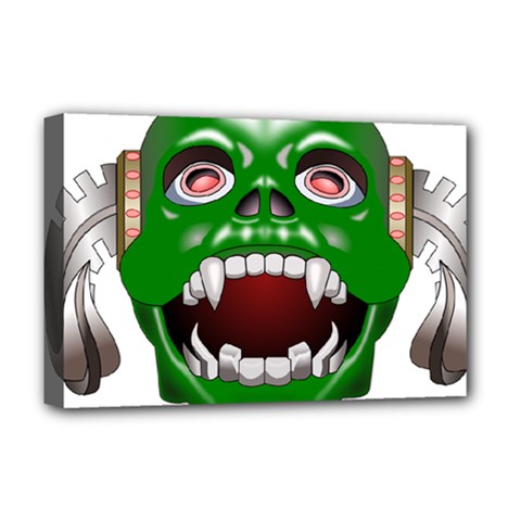 Monster-mask-alien-horror-devil Deluxe Canvas 18  X 12  (stretched)