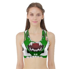 Monster-mask-alien-horror-devil Sports Bra With Border