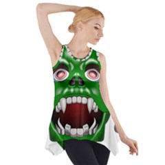 Monster-mask-alien-horror-devil Side Drop Tank Tunic