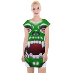 Monster-mask-alien-horror-devil Cap Sleeve Bodycon Dress