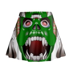 Monster-mask-alien-horror-devil Mini Flare Skirt