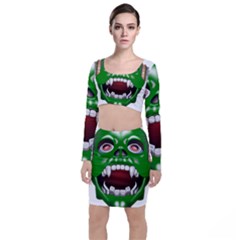 Monster-mask-alien-horror-devil Top And Skirt Sets