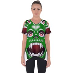 Monster-mask-alien-horror-devil Cut Out Side Drop Tee