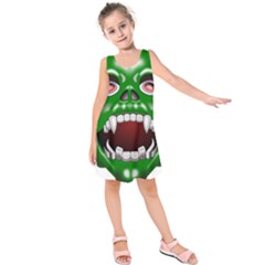 Monster-mask-alien-horror-devil Kids  Sleeveless Dress