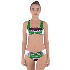 Monster-mask-alien-horror-devil Criss Cross Bikini Set