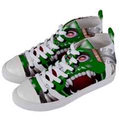 Monster-mask-alien-horror-devil Women s Mid-top Canvas Sneakers