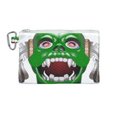 Monster-mask-alien-horror-devil Canvas Cosmetic Bag (medium)