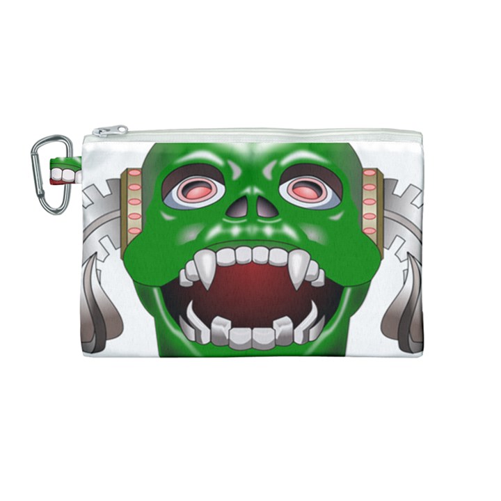 Monster-mask-alien-horror-devil Canvas Cosmetic Bag (Medium)