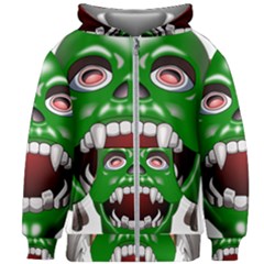 Monster-mask-alien-horror-devil Kids  Zipper Hoodie Without Drawstring