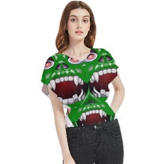 Monster-mask-alien-horror-devil Butterfly Chiffon Blouse