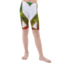 Peace-rastafarian Kids  Mid Length Swim Shorts