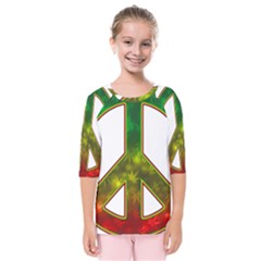 Peace-rastafarian Kids  Quarter Sleeve Raglan Tee