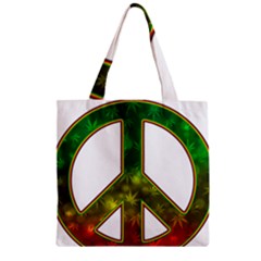 Peace-rastafarian Zipper Grocery Tote Bag by Jancukart