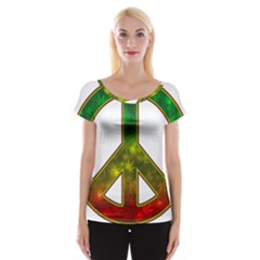 Peace-rastafarian Cap Sleeve Top by Jancukart