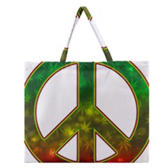 Peace-rastafarian Zipper Large Tote Bag by Jancukart