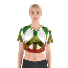 Peace-rastafarian Cotton Crop Top by Jancukart