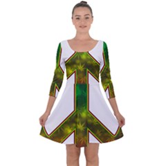 Peace-rastafarian Quarter Sleeve Skater Dress by Jancukart