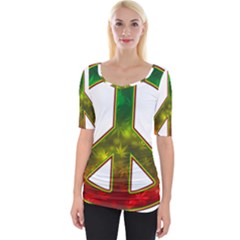 Peace-rastafarian Wide Neckline Tee