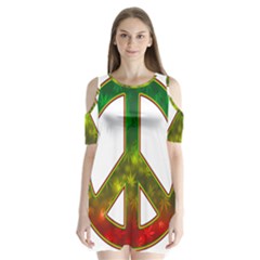 Peace-rastafarian Shoulder Cutout Velvet One Piece