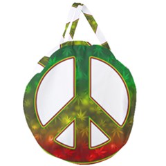 Peace-rastafarian Giant Round Zipper Tote by Jancukart