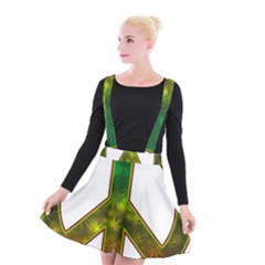 Peace-rastafarian Suspender Skater Skirt