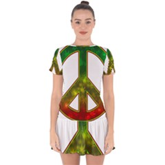 Peace-rastafarian Drop Hem Mini Chiffon Dress by Jancukart