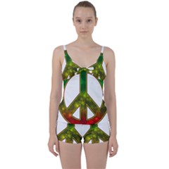 Peace-rastafarian Tie Front Two Piece Tankini