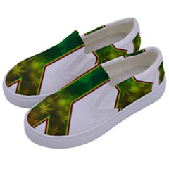 Peace-rastafarian Kids  Canvas Slip Ons