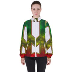 Peace-rastafarian Women s High Neck Windbreaker