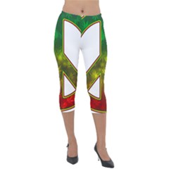 Peace-rastafarian Lightweight Velour Capri Leggings 