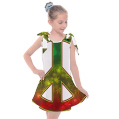 Peace-rastafarian Kids  Tie Up Tunic Dress