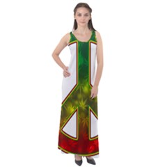 Peace-rastafarian Sleeveless Velour Maxi Dress