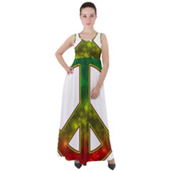 Peace-rastafarian Empire Waist Velour Maxi Dress