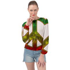 Peace-rastafarian Banded Bottom Chiffon Top