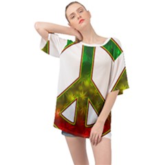 Peace-rastafarian Oversized Chiffon Top by Jancukart