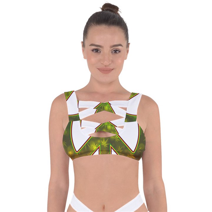 Peace-rastafarian Bandaged Up Bikini Top