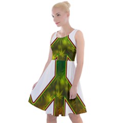 Peace-rastafarian Knee Length Skater Dress by Jancukart