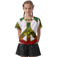 Peace-rastafarian Kids  Front Cut Tee