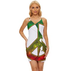 Peace-rastafarian Wrap Tie Front Dress by Jancukart