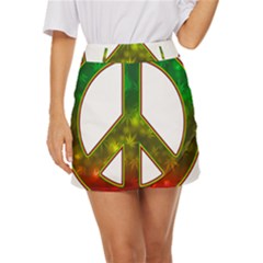 Peace-rastafarian Mini Front Wrap Skirt