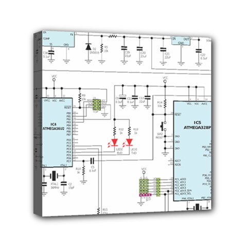 Circuits-electronics-atmel Mini Canvas 6  X 6  (stretched)