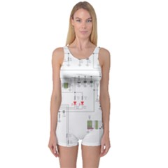 Circuits-electronics-atmel One Piece Boyleg Swimsuit